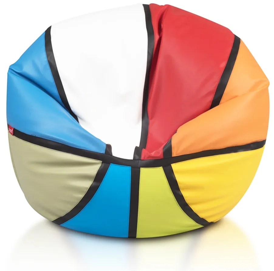 INTERMEDIC SK - Sedací vak LOPTA farebný 100x55 cm z ekokože | vak pre deti aj dospelých, 380 l
