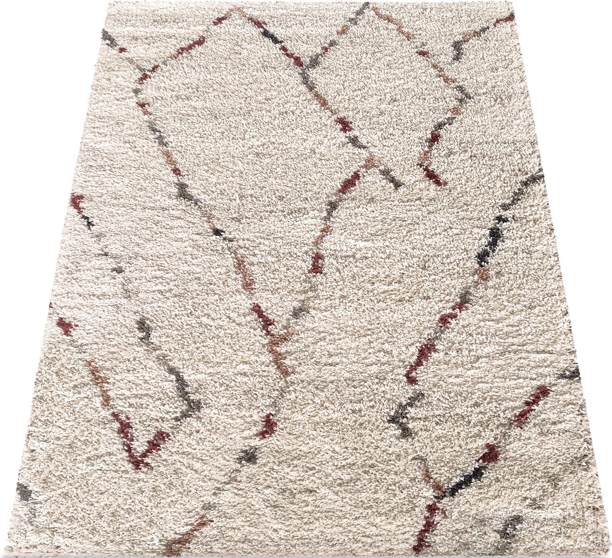 DY Krémový shaggy koberec s abstraktným vzorom Santo 04 Rozmer: 120x170 cm