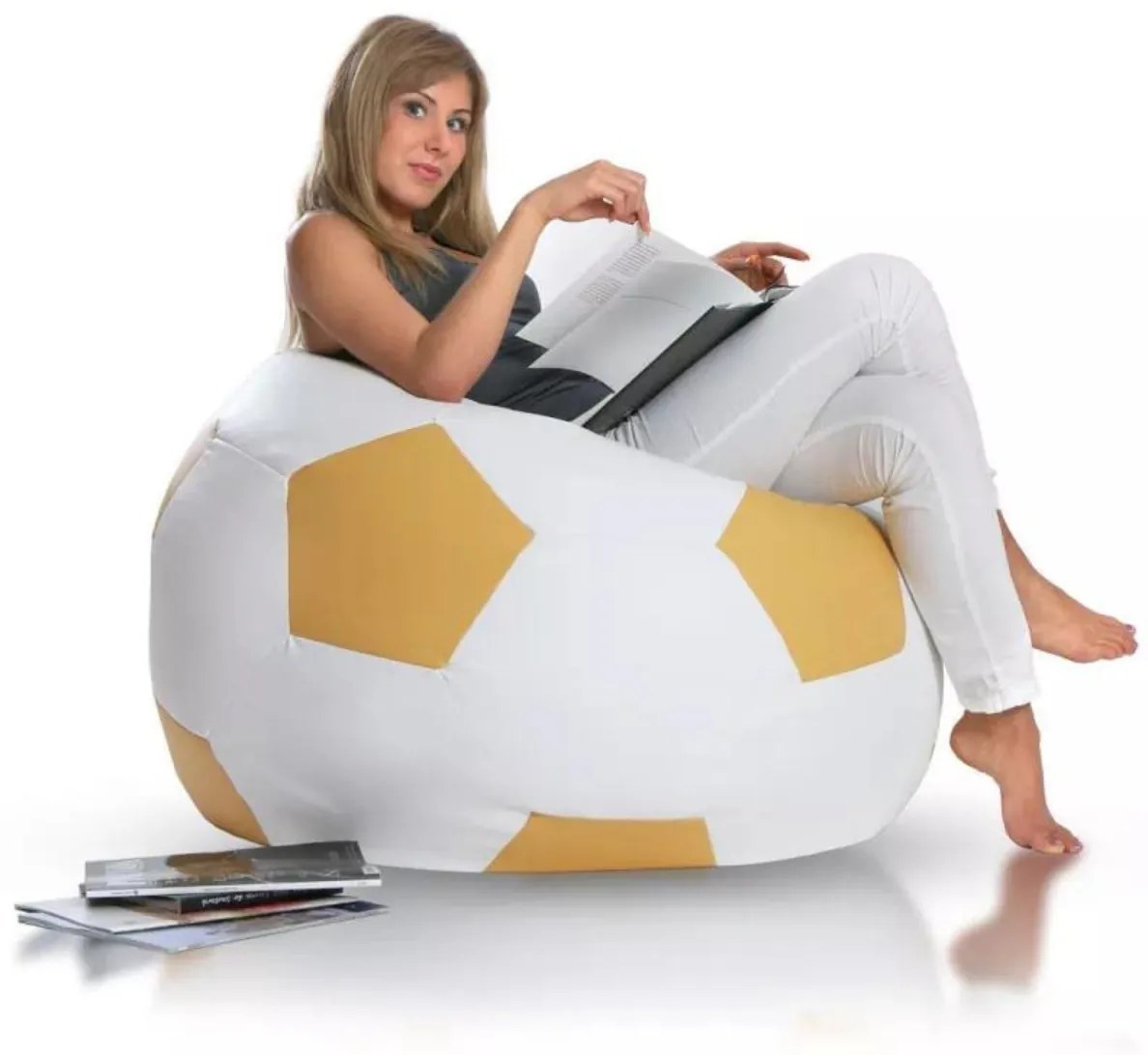 Sedací vak Sport XL – veľká lopta pre fanúšikov športu a pohodlia Farba: E3 - žltý