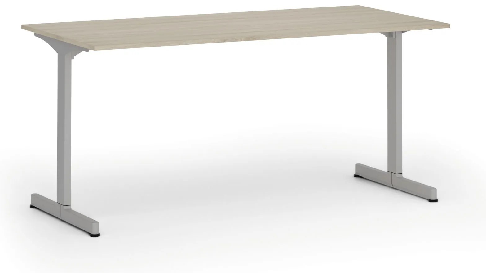 Kancelársky stôl PRIMO BETA, 160x80 cm, sivá podnož, dub prírodný