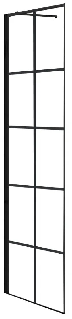 Rea Molier, sprchová stena 80 x 190cm, 6mm číre sklo, čierny profil, REA-K8412