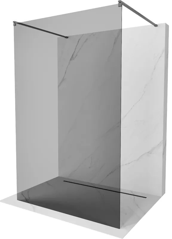 Mexen Kioto, sprchová zástena Walk-In 100 x 200 cm, 8mm šedé sklo, grafitový profil, 800-100-002-66-40