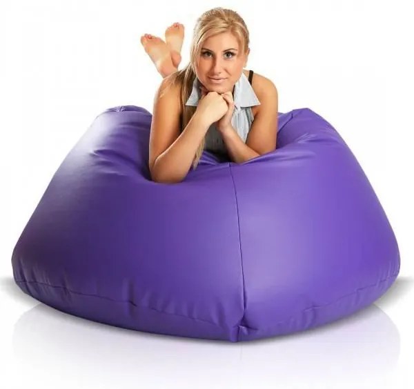 INTERMEDIC SK - Sedací vak MAXI 140x70 cm | extra veľký vak na sedenie a ležanie, 570 l Farba: E07 - Fialová (ekokoža)