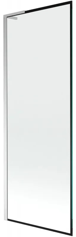 Mexen Next L, 1-krídlová vaňová zástena 70 x 150 cm, 6mm číre sklo-čierny vzor, chrómový profil, 895-070-000-03-70-01