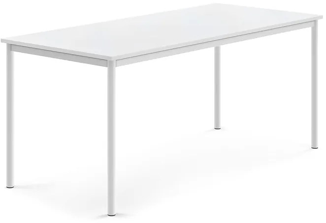 Stôl SONITUS, 1800x800x760 mm, HPL - biela, biela