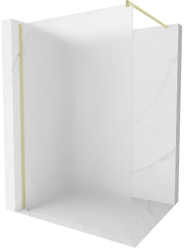 Mexen Kioto, sprchová zástena Walk-In 70 x 200 cm, 8mm sklo námraza, zlatý matný profil, 800-070-101-55-30