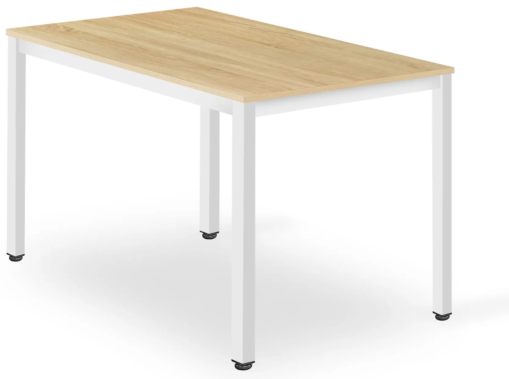 Biely jedálenský stôl s doskou v dekore dub TESSA 120x60 cm