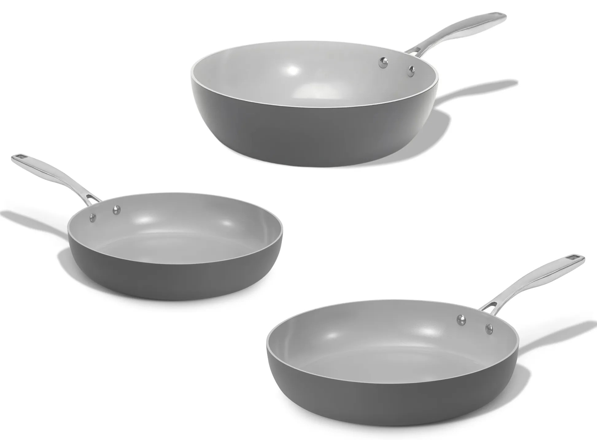 Elmich Sada keramických panvíc Vital 3 ks, 1 wok a 2 panvice, tmavo šedá