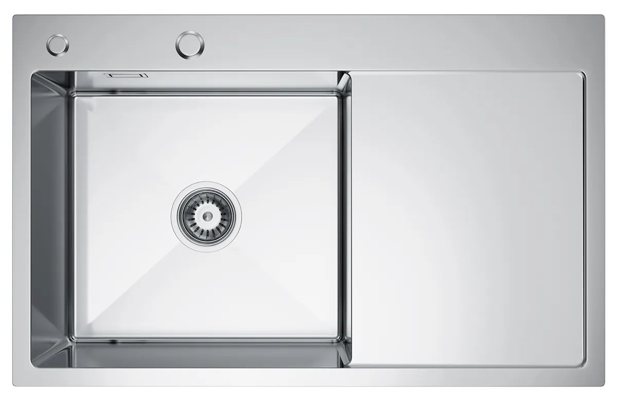 Erga HD, 1-komorový oceľový drez 780x490x210 mm, ľavý, oceľová, ERG-MLS-HD7849L
