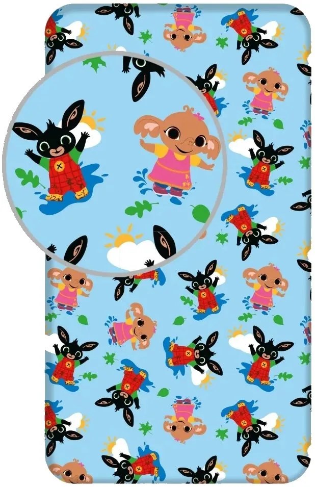 Bavlnené prestieradlo na jednolôžko Zajačik Bing - 100% bavlna - 90 x 200 cm