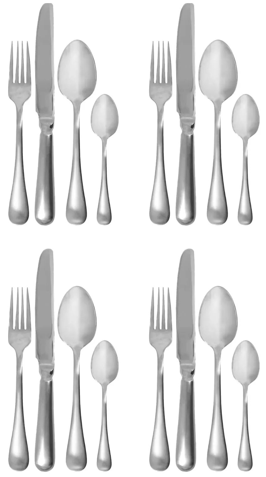 House Doctor Sada príborov z nerezovej ocele Brush Silver – set 16 ks