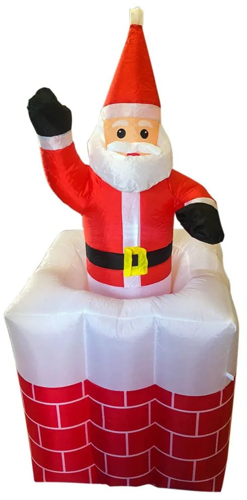 Vianočné nafukovacie figúrky- Mikuláš v komíne