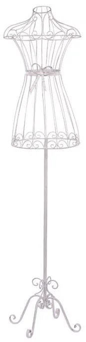 BONTEC Stojan na oblečenie - kovová panna, farba biela Farba: Biela