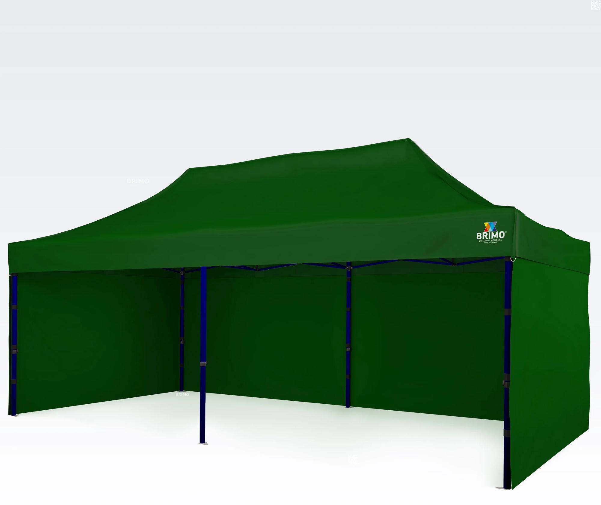 BRIMO Záhradný altánok 3×6 m – skladací s 3 stenami | BRIMO® - s 3 stenami - Zelená 24