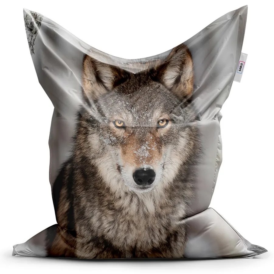 Sedací vak Classic vlk 2 - detský, sivá