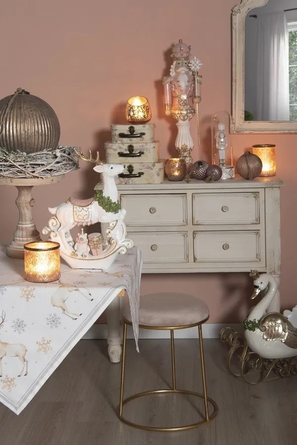 Hnedá vianočné gule sa rebrovaním L - Ø 16 * 16 cm