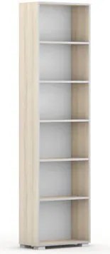 Knižnica SILVER LINE, dub prírodný, 1 stĺpec, 2230 x 600 x 400 mm