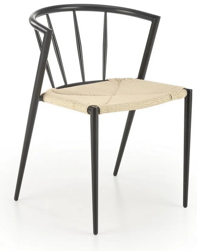 Jedálenská stolička Nadal, krémová / čierna