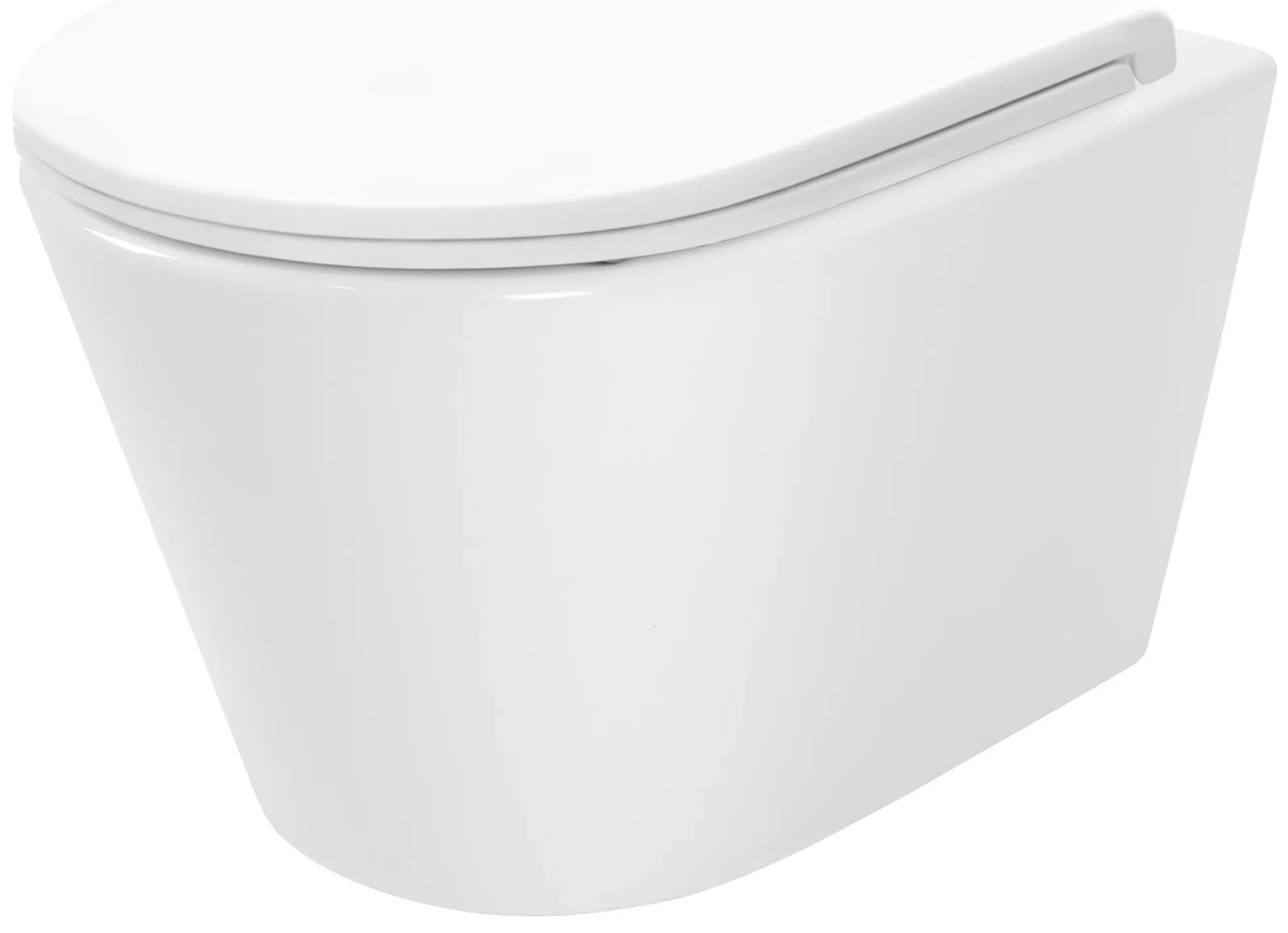 Rea Tito, závesná WC misa 495x360x355 mm, Tornado NFQ + WC sedadlo s pomalým zatváraním, biela lesklá, REA-C6800