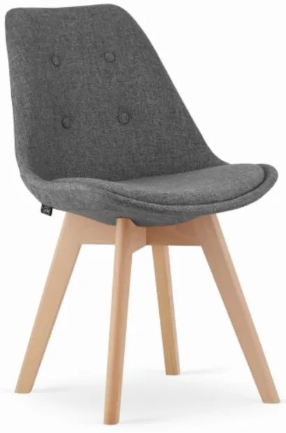 Jedálenská stolička London sivá s prírodnými nohami