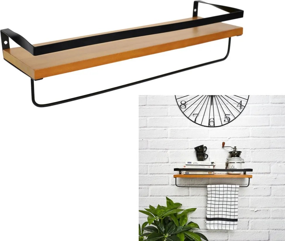 Nástenná polica v dekore borovice INDUS