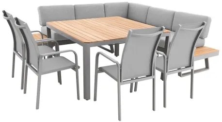 Doppler EXPERT PLUS AVERSA TEAK - 7-dielna hliníková jedálenská súprava