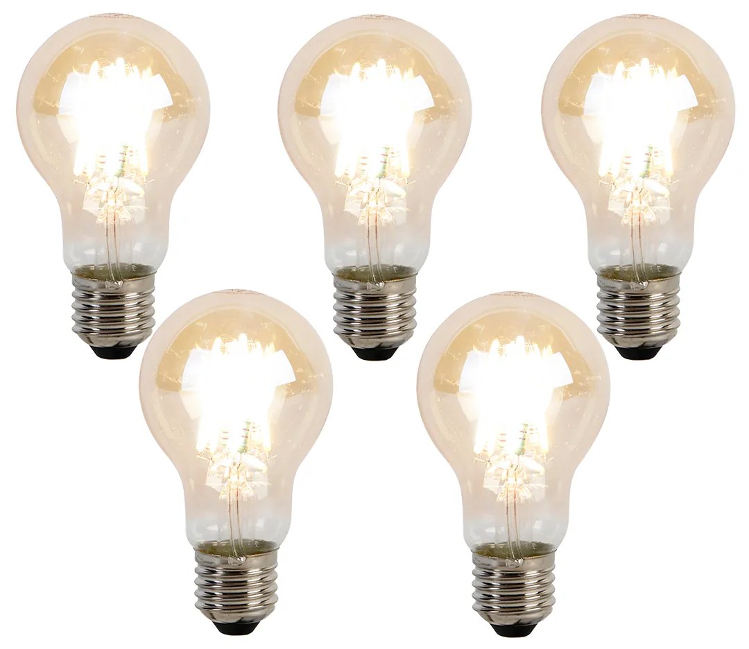 Sada 5 stmievateľných LED žiaroviek E27 Kelvin A60 Goldline 8W 806lm 2000-2700K