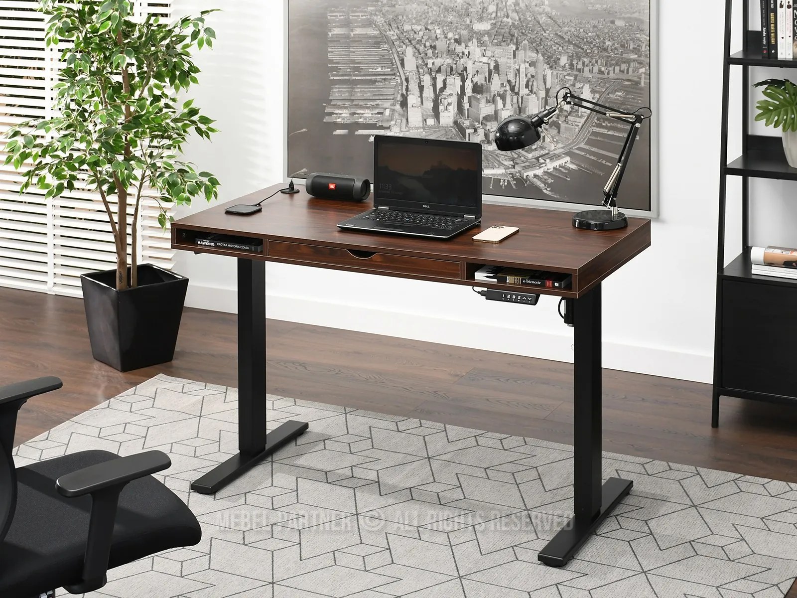 PC stolík Osto 120 (orech + čierna). Akcia -26%. Vlastná spoľahlivá doprava až k Vám domov. 1109828