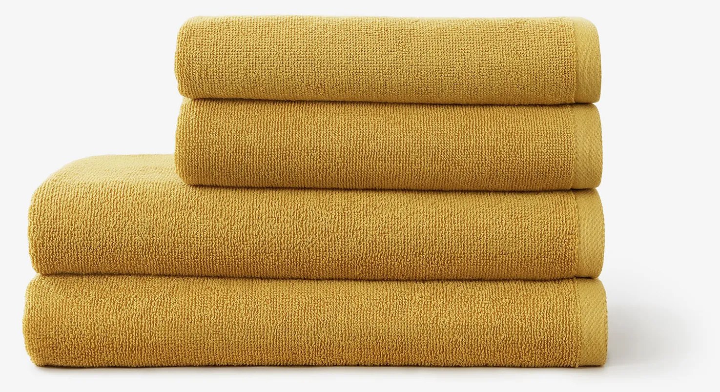 Goldea bavlnený froté uterák / osuška soft bez bordúry – horčicový 50 x 100 cm