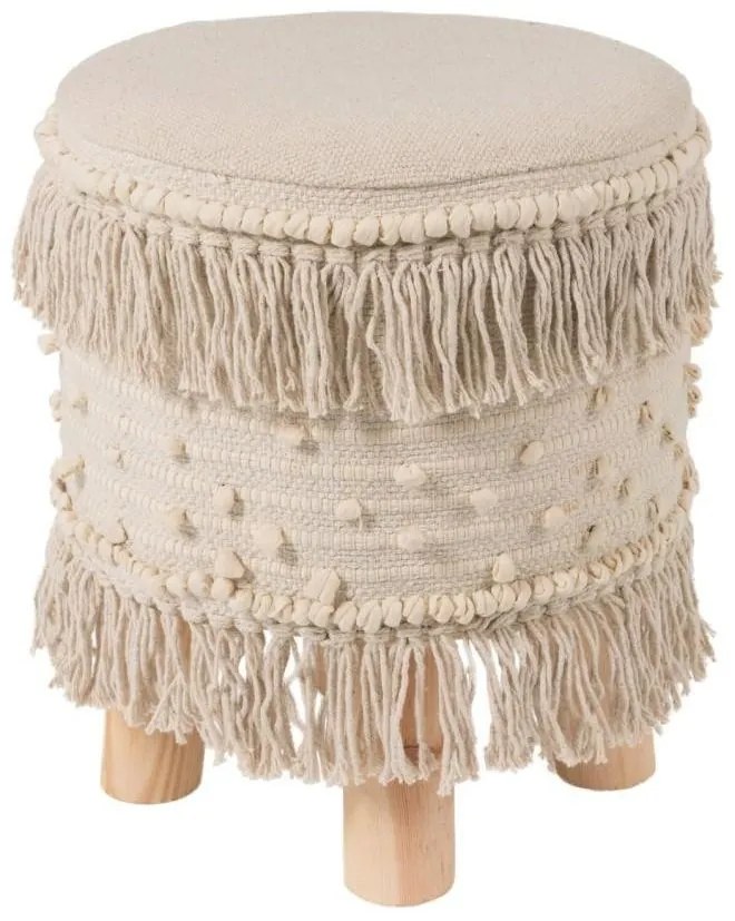 Stolička - podnožka Rond Ibiza Creme - Ø 35 * 40 cm