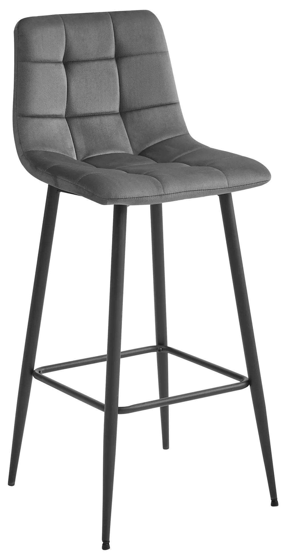 Barová stolička ARCETO - tmavosivý zamat / čierne nohy