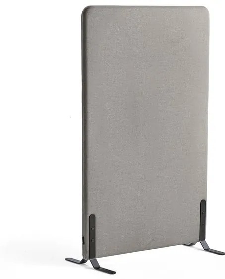 Paraván ZONE, 1360x800x46 mm, látka Rivet, čierne nožičky, striebornošedá