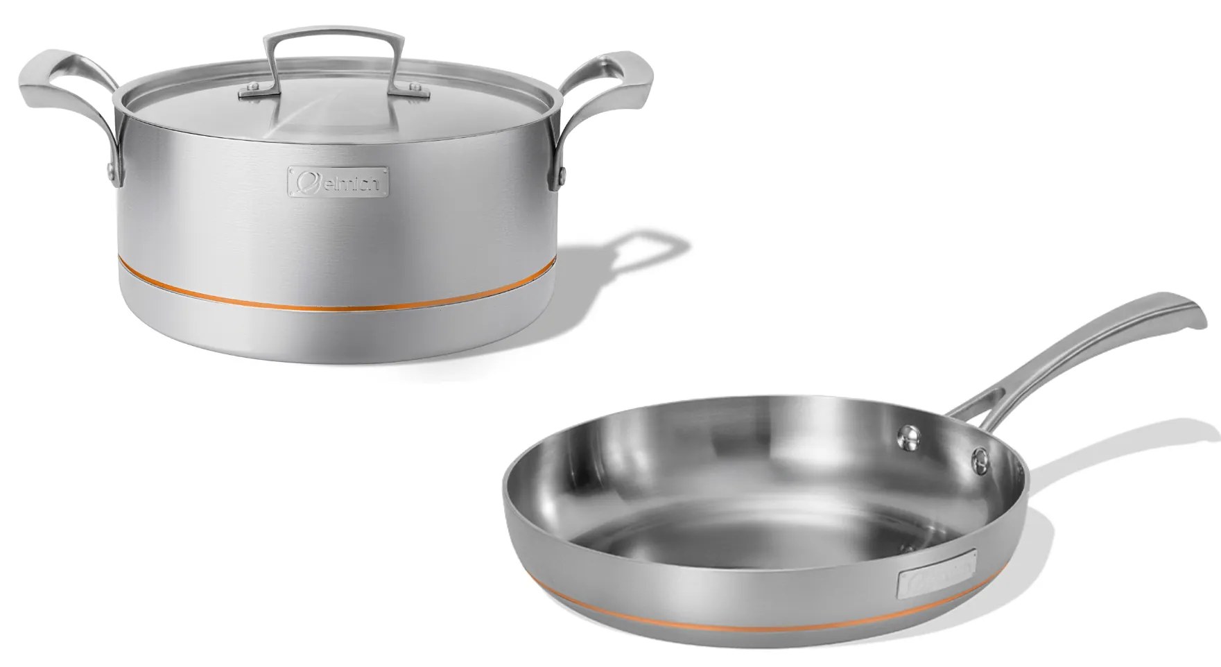 Elmich Súprava päťvrstvového nerezového riadu Penta Copper 2 ks, 1 hrniec a 1 panvica