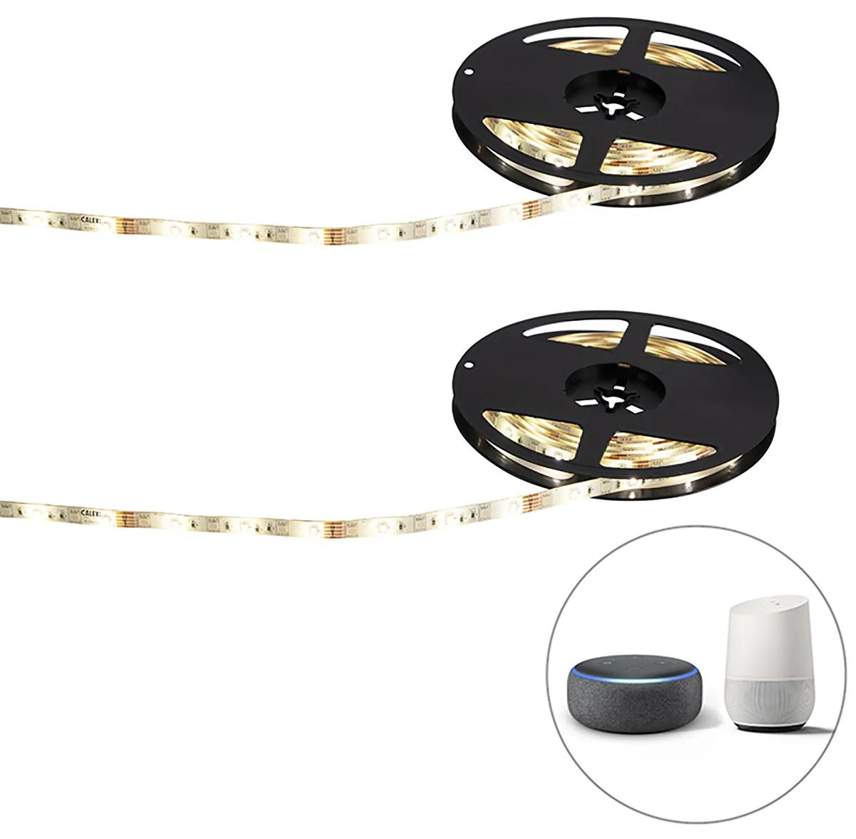 Sada 2 inteligentných LED pásikov RGBW 5 metrov 24W vrátane ovládača