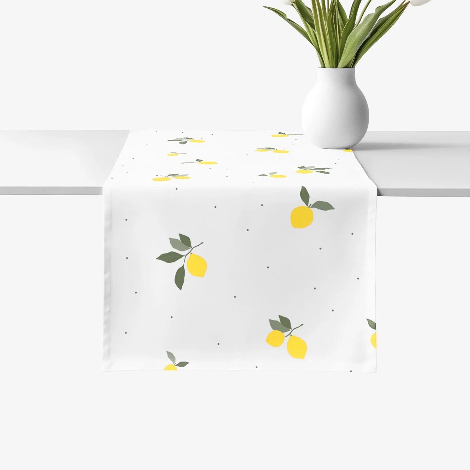 Goldea behúň na stôl 100% bavlnené plátno - citróny 20x120 cm