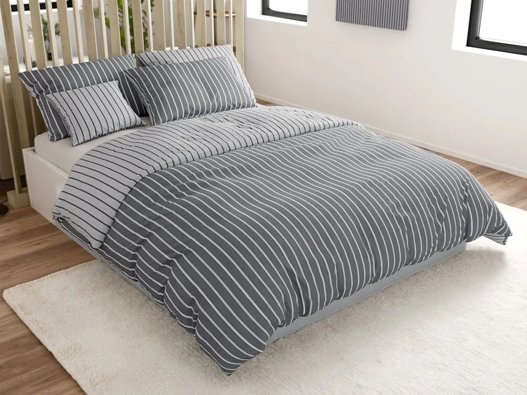 Bavlnené obliečky Caprivi sivé gombík Rozmer obliečok: 70x90 cm, 140x200 cm