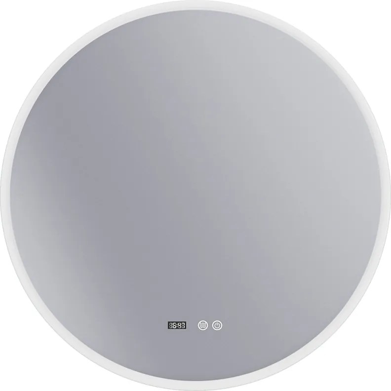 Erga Deam, okrúhle LED zrkadlo 90cm, 3 farby svetla, predné osvetlenie, vyhrievacia podložka proti zapareniu, ERG-V01-Deam-9090-CL