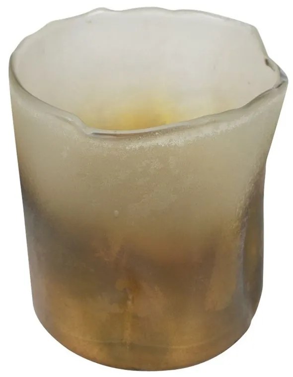 Sklenený svietnik s jantárovým nádychom - Ø 12,5 * 12,5cm Sklenený svietnik s jantárovým nádychom - Ø 12,5 * 12,5cm