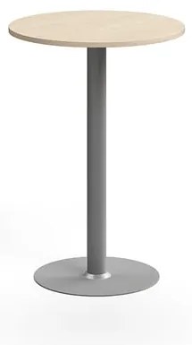 Barový stôl ALVA, Ø700x1000 mm, HPL, strieborná/breza