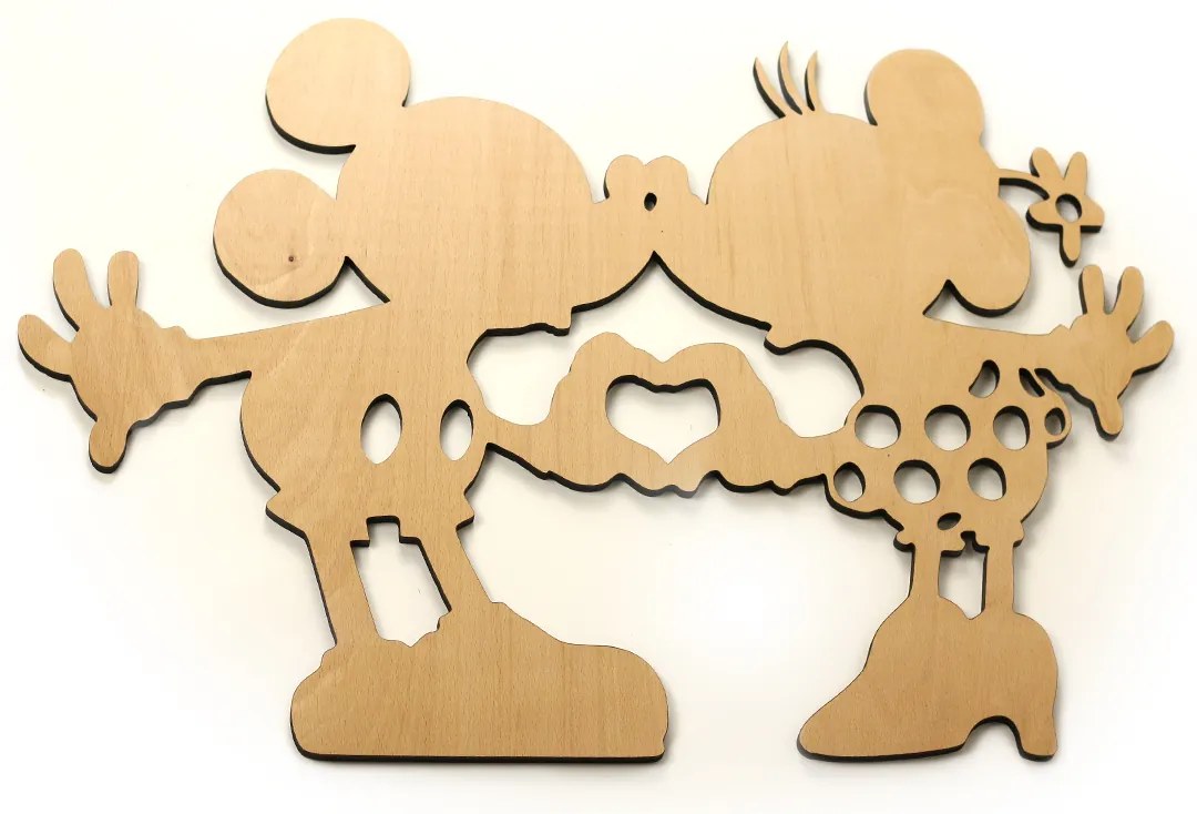 Veselá Stena Drevená nástenná dekorácia Mickey a Minnie