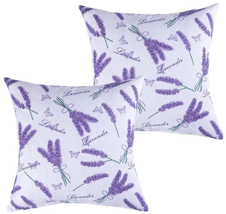 Sada 2 návlekov na vankúšiky LEVANDUĽA 40 x 40 cm