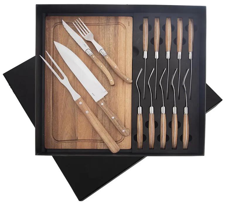 Sada steakových príborov a dosky 15 ks