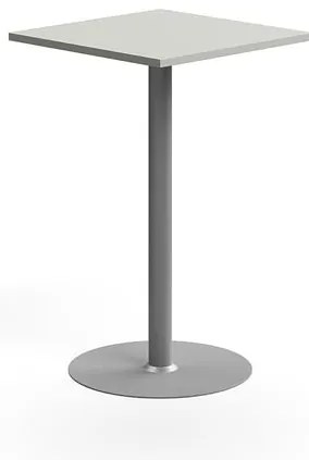 Barový stôl VERTICUS, 700x700x1100 mm, svetlošedá/strieborná