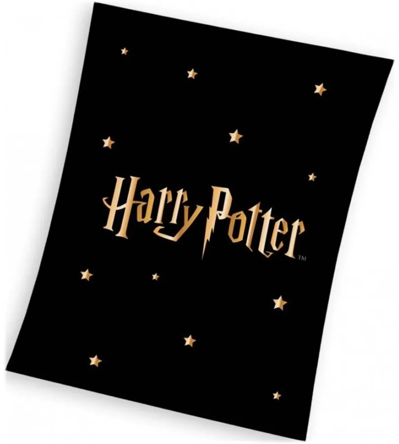 Coral fleece deka Harry Potter - motív Gold Stars - 130 x 170 cm