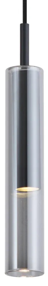 Moderný reflektor čierny s dymovým sklom pre koľajnicový systém 1-fázový - Slimline Loyce