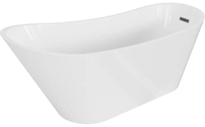 Mexen Alta, voľne stojaca vaňa 170 x 75 cm, biela, grafitový matný brúsený prepad, 52141707500-66