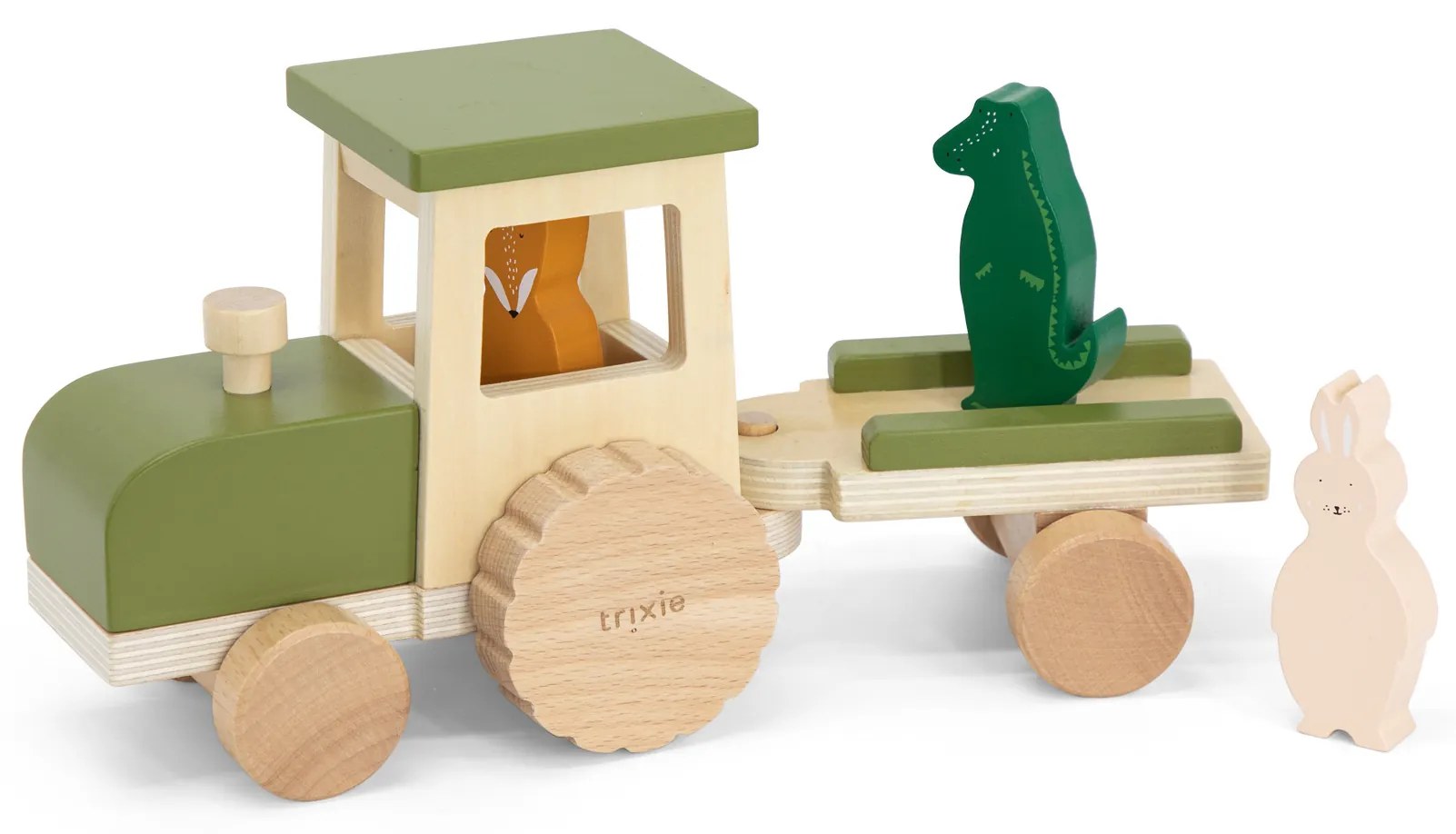 Trixie Drevený traktor s valníkom