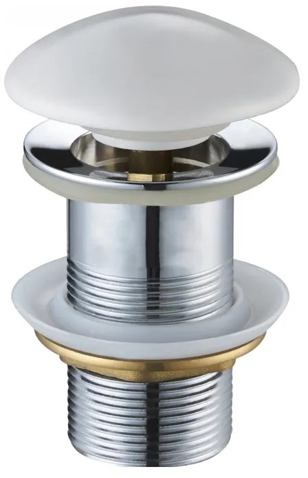 Mexen uzatvárateľná umývadlová odtoková zátka ClickClack, bez prepadu, biela keramická, 79910-25