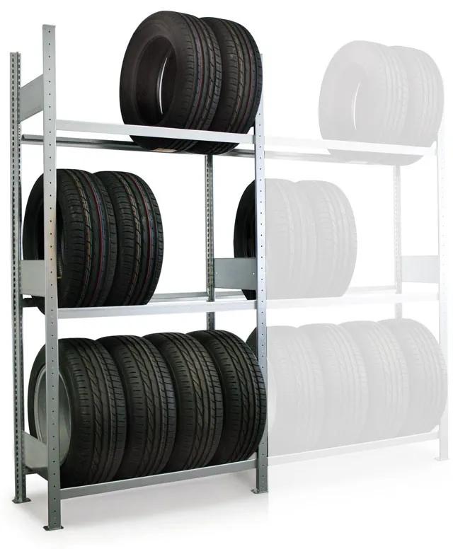 META Regál na pneumatiky, 2500 x 1000 x 400 mm, základný