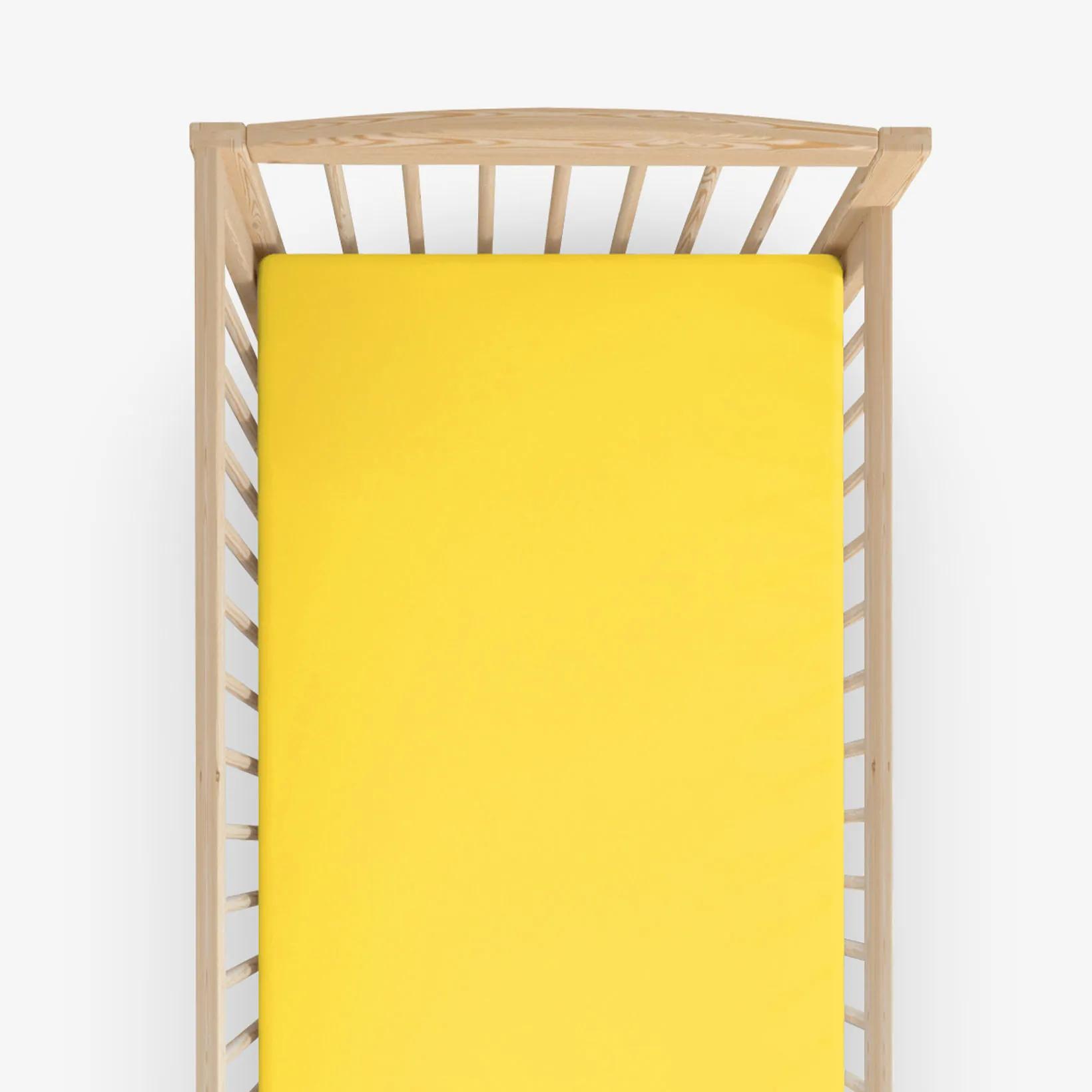 Goldea bavlnená plachta do detskej postieľky - žltá 70 x 140 cm
